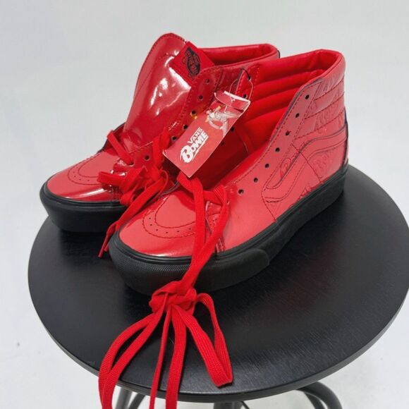 Vans NWT David Bowie Ziggy Stardust Red Patent Leather High Tops - Picture 9 of 9